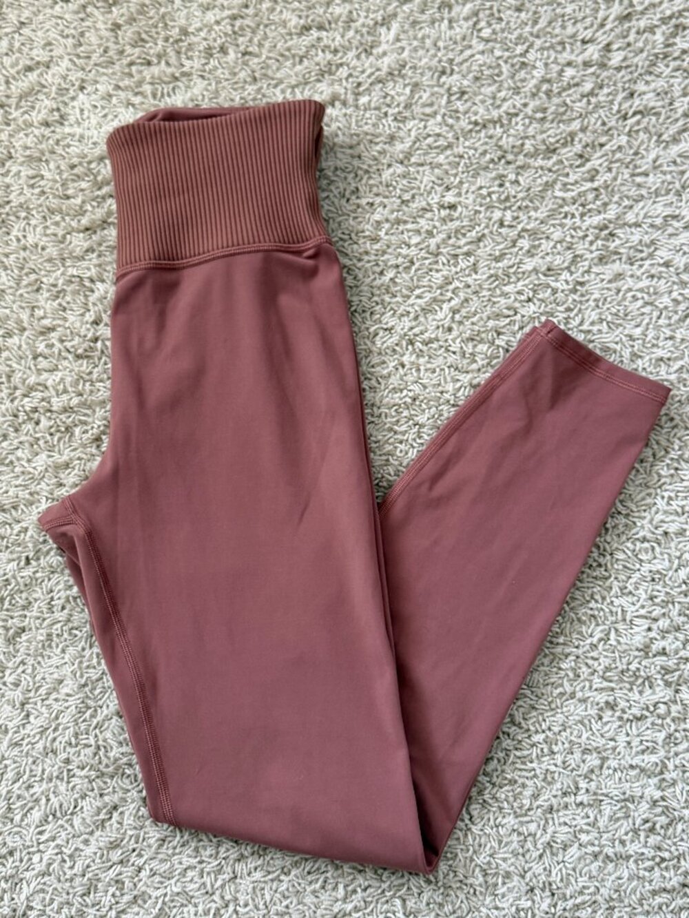 Vuori Rib Studio Leggings High Waist Marsala Brown Rust Size S